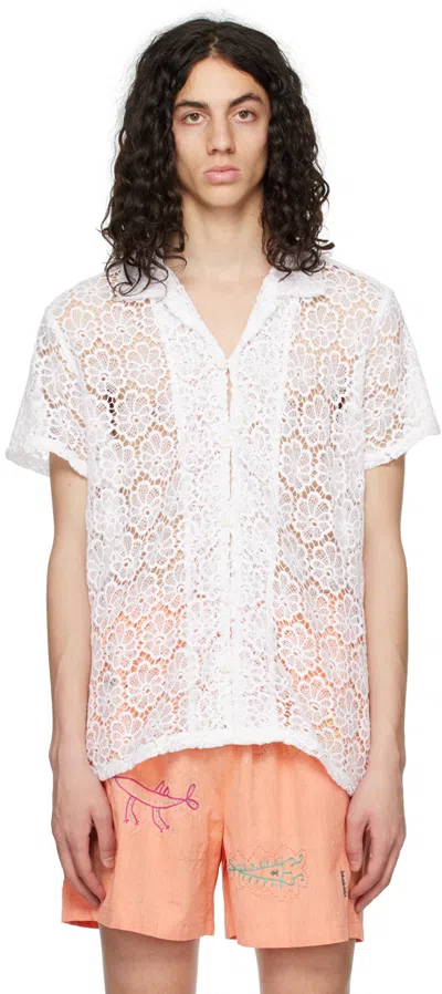 Harago White Floral Shirt