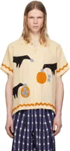 Harago Yellow Crow Appliqué Shirt In Yellow