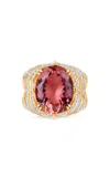 Harakh Mandala Heritage Curves 18k Yellow Gold Tourmaline Ring