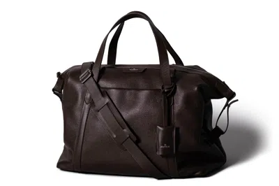 Harber London Black Leather Overnight Bag - Brown