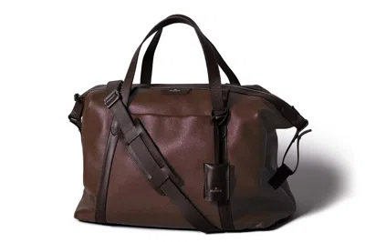 Harber London Brown Leather Overnight Bag - Caoba
