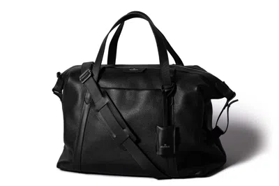 Harber London Leather Overnight Bag - Black