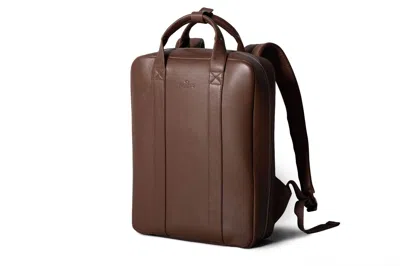 Harber London Men's Leather Backpack - Deep Brown
