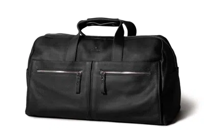 Harber London Men's Leather Weekender Bag - Black