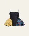 Harbison Cyclone Peplum Wool Top In Blue Broca