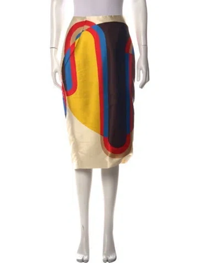 Pre-owned Harbison Graphic Print Midi Length Skirt In Multi