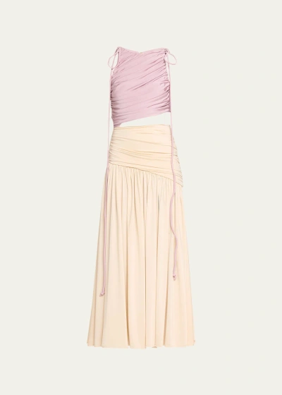 Harbison Nebula Ii Cutout Colorblock Maxi Dress In Ube Pearl Ubp