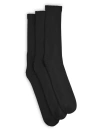 Harbor Bay By Dxl 3-pk Continuous Comfort Crew Socks In Black
