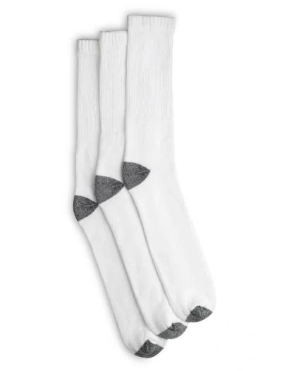 Harbor Bay By Dxl 3-pk Continuous Comfort Crew Socks In White