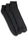 Harbor Bay By Dxl 3-pk Continuous Comfort Low Cut Socks In Black