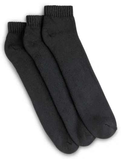 Harbor Bay By Dxl 3-pk Continuous Comfort Low Cut Socks In Black