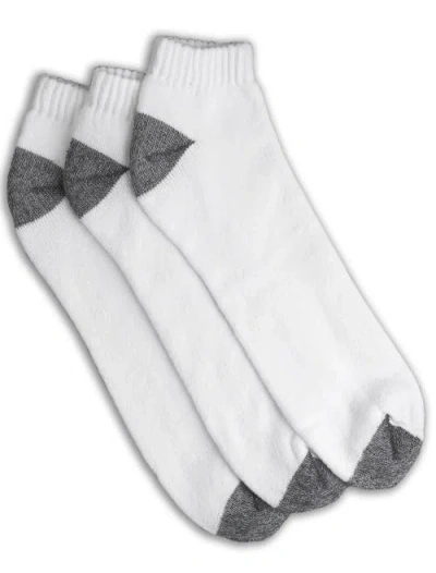 Harbor Bay By Dxl 3-pk Continuous Comfort Low Cut Socks In White