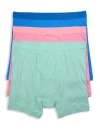 Harbor Bay By Dxl Big & Tall 3-pk Heathered Boxer Briefs In Aqua Heather