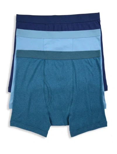 Harbor Bay By Dxl Big & Tall 3-pk Heathered Boxer Briefs In Niagara Blue
