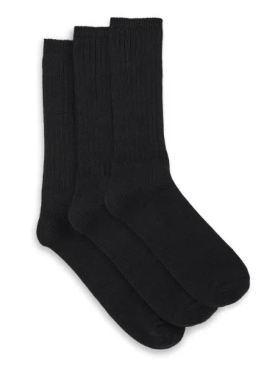 Harbor Bay By Dxl Big & Tall 3-pk Extra-wide Crew Socks In Black