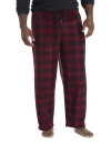Harbor Bay By Dxl Big & Tall Buffalo Check Fleece Lounge Pants In Red