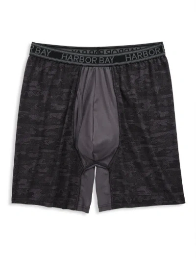 Harbor Bay By Dxl Big & Tall Colorblock Tech 5 Inch Boxer Briefs In Black Camo