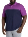 Harbor Bay By Dxl Big & Tall Colorblocked Polo Shirt