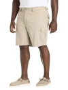 Harbor Bay By Dxl Big & Tall Continuous Comfort Cotton Cargo Shorts In Khaki