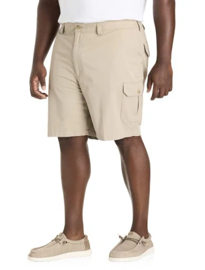 Harbor Bay By Dxl Big & Tall Continuous Comfort Cotton Cargo Shorts In Khaki