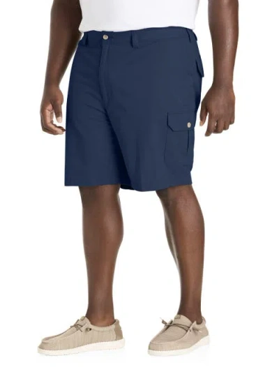 Harbor Bay By Dxl Big & Tall Continuous Comfort Cotton Cargo Shorts In Navy