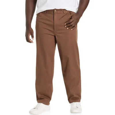 Harbor Bay By Dxl Big & Tall Continuous Comfort Pants In Brown
