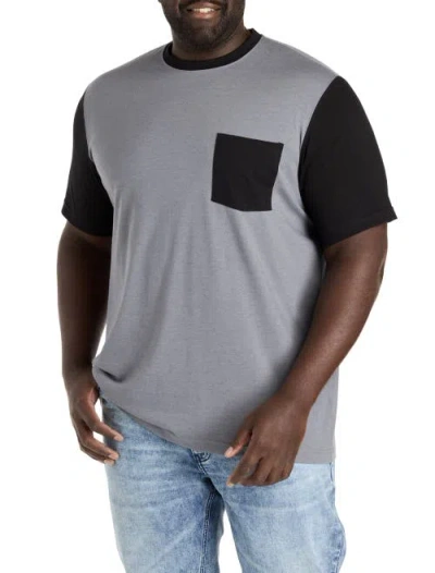 Harbor Bay By Dxl Big & Tall Contrast Moisture-wicking Pocket T-shirt