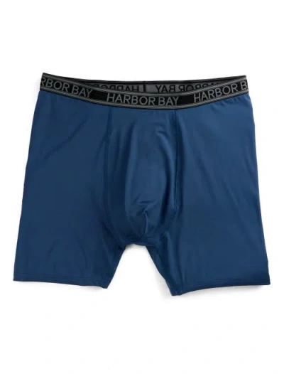 Harbor Bay By Dxl Big & Tall Cooling Performance 5 Inch Boxer Briefs V4 In Blue