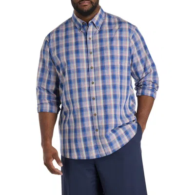Harbor Bay By Dxl Big & Tall Easy-care Colorful Plaid Sport Shirt In Multi