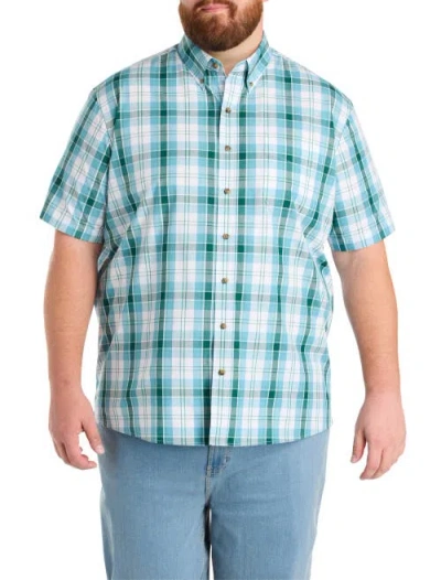 Harbor Bay By Dxl Big & Tall Easy-care Large Plaid Sport Shirt In Multi