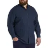 Harbor Bay By Dxl Big & Tall Easy-care Medallion Print Sport Shirt In Navy