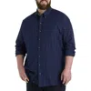 Harbor Bay By Dxl Big & Tall Easy-care Medium Plaid Sport Shirt In Black Multi