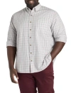 Harbor Bay By Dxl Big & Tall Easy-care Medium Plaid Sport Shirt In Gray