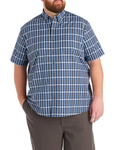 Harbor Bay By Dxl Big & Tall Easy-care Medium Plaid Sport Shirt V3 In Multi