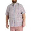 Harbor Bay By Dxl Big & Tall Easy-care Multi Check Sport Shirt