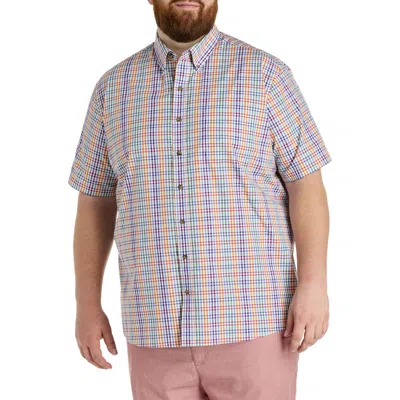 Harbor Bay By Dxl Big & Tall Easy-care Multi Check Sport Shirt