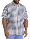 Harbor Bay By Dxl Big & Tall Easy-care Multi Plaid Sport Shirt In Navy Multi