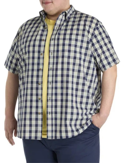 Harbor Bay By Dxl Big & Tall Easy-care Small Plaid Sport Shirt