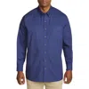 Harbor Bay By Dxl Big & Tall Easy-care Solid Sport Shirt In Blue