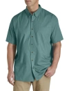 Harbor Bay By Dxl Easy-care Solid Sport Shirt In Blue Spruce