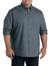 Harbor Bay By Dxl Big & Tall Easy-care Solid Sport Shirt In Iron Gate