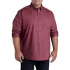 Harbor Bay By Dxl Big & Tall Easy-care Solid Sport Shirt In Red