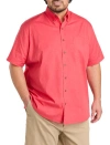 Harbor Bay By Dxl Big & Tall Easy-care Solid Sport Shirt In Pink