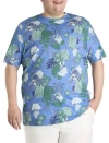 Harbor Bay By Dxl Big & Tall Floral Print Moisture-wicking Pocket T-shirt