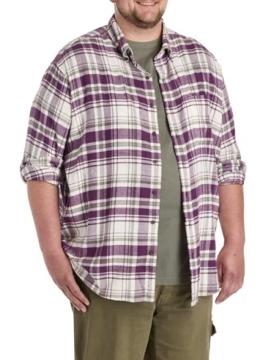 Harbor Bay By Dxl Big & Tall Large Plaid Flannel Sport Shirt V1 In Purple