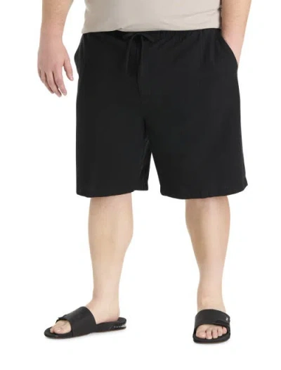 Harbor Bay By Dxl Big & Tall Lightweight Linen Beach Shorts In Black