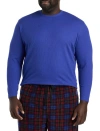 Harbor Bay By Dxl Big & Tall Long-sleeve Waffle-knit Crewneck Tee In Blue