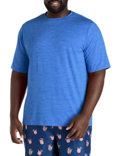 Harbor Bay By Dxl Big & Tall Marled Swim Top In Blue