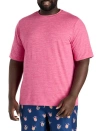 Harbor Bay By Dxl Big & Tall Marled Swim Top In Hot Pink Heather