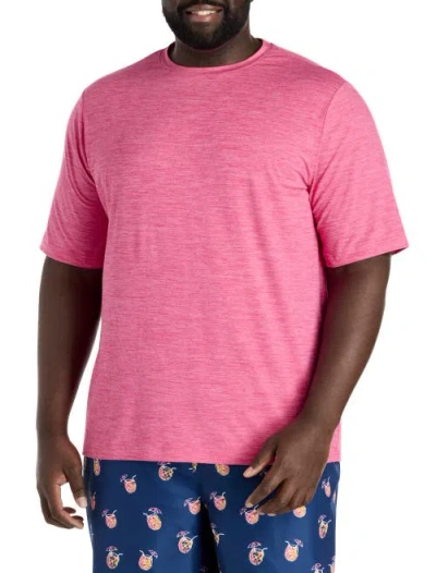 Harbor Bay By Dxl Big & Tall Marled Swim Top In Hot Pink Heather